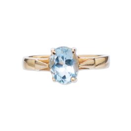 Anillo solitario Aguamarina