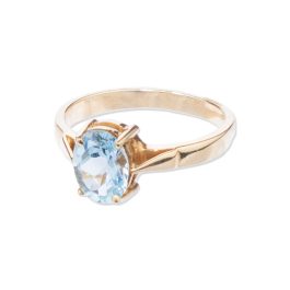 Anillo solitario Aguamarina
