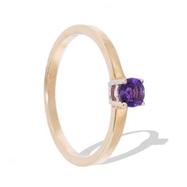 Anillo Solitario Amatista