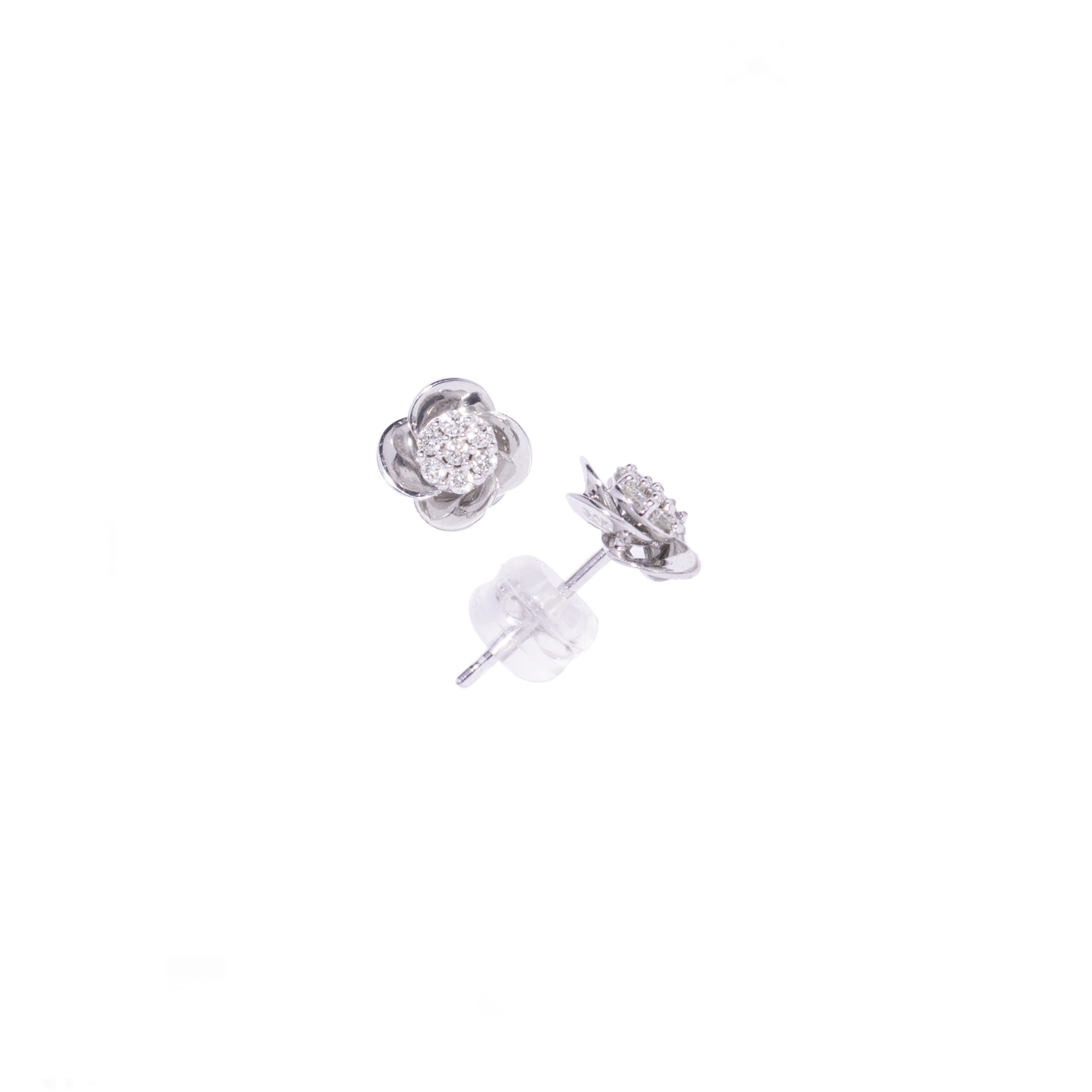 Aretes con Diamante "Flor"