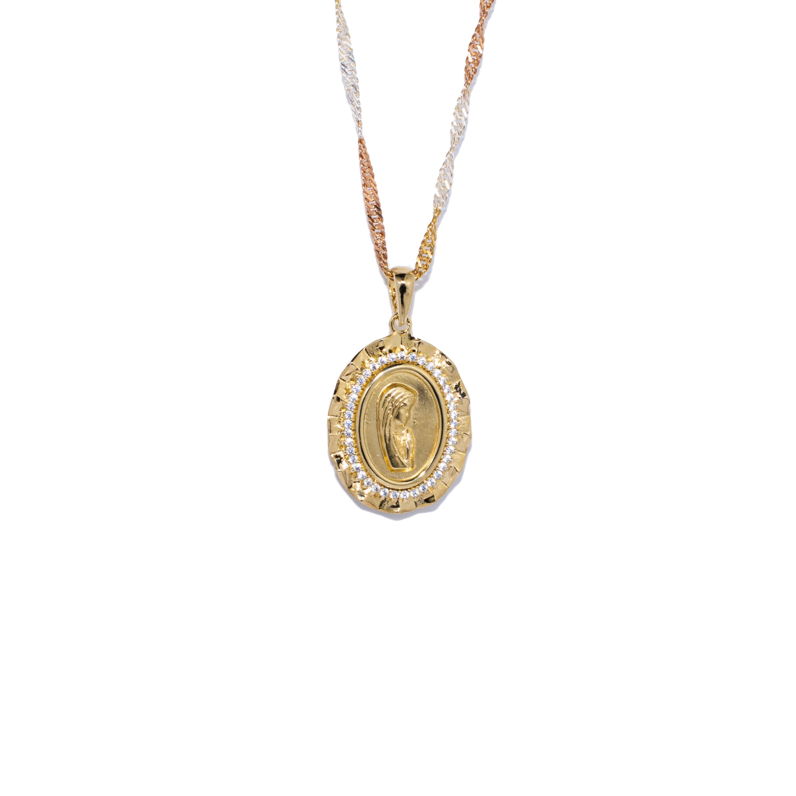 Medalla Virgen María orando liston